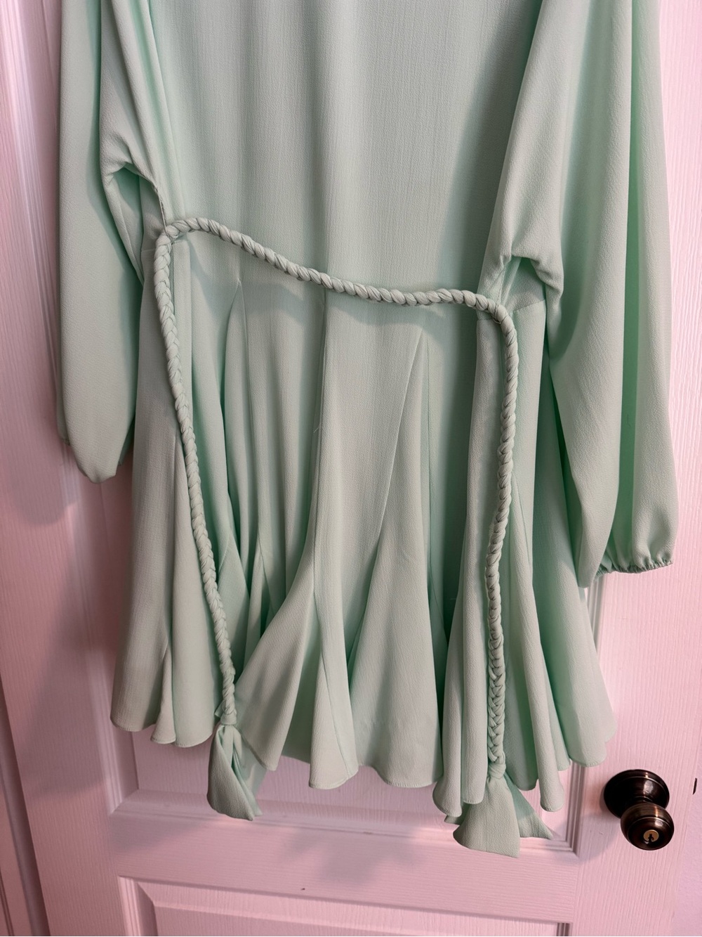 Gianni Bini Mint Green Braided Waist Tie dress